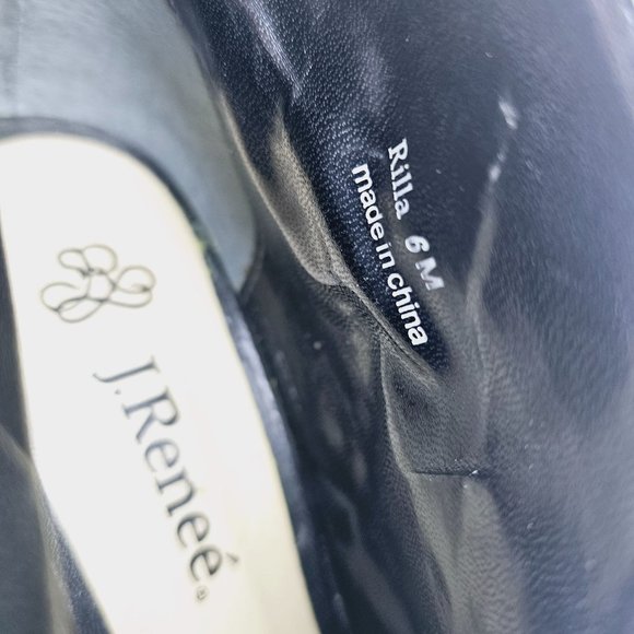 J.Renee Rilla Women's Brown Leather Stiletto Heel Peep Toe Slip On Bootie Sz 6M - Picture 9 of 9